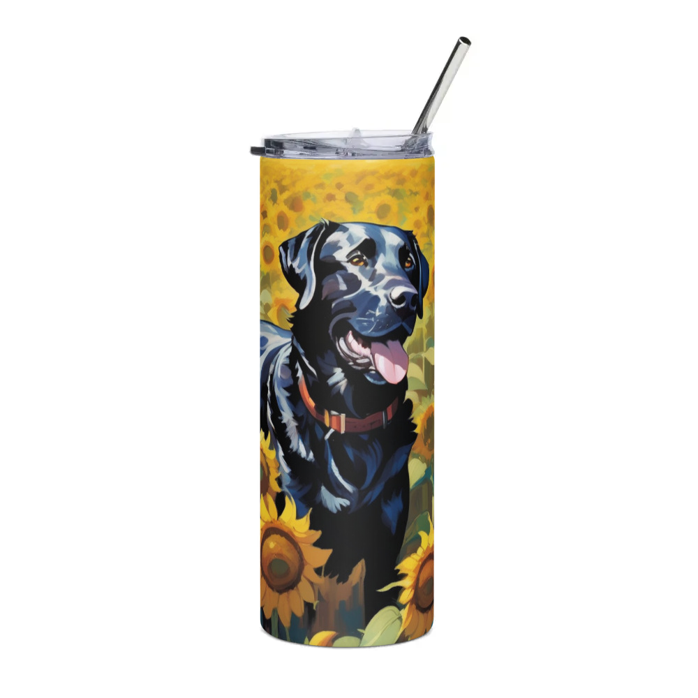 PugMug Custom Black Labrador Retriever Stainless Steel Tumbler