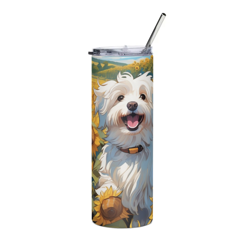 PugMug Custom White Havanese Dog Stainless Steel Tumbler