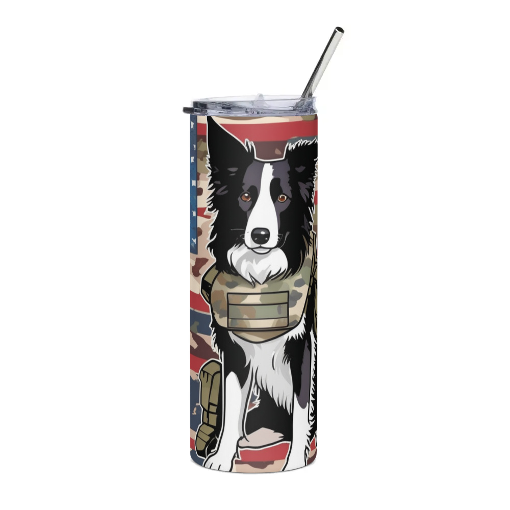 PugMug Custom Border Collie Stainless Steel Tumbler
