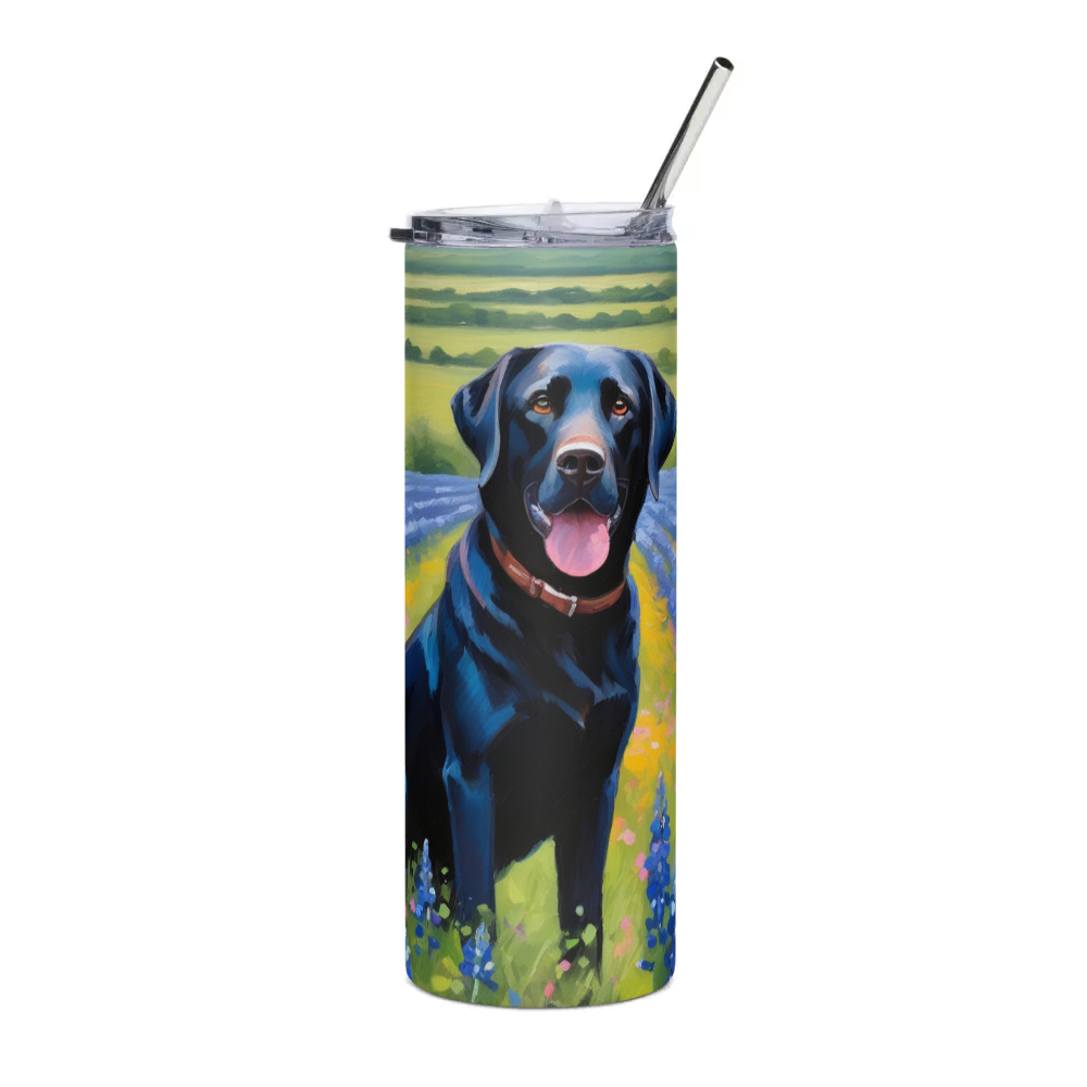 PugMug Custom Black Labrador Retriever Stainless Steel Tumbler