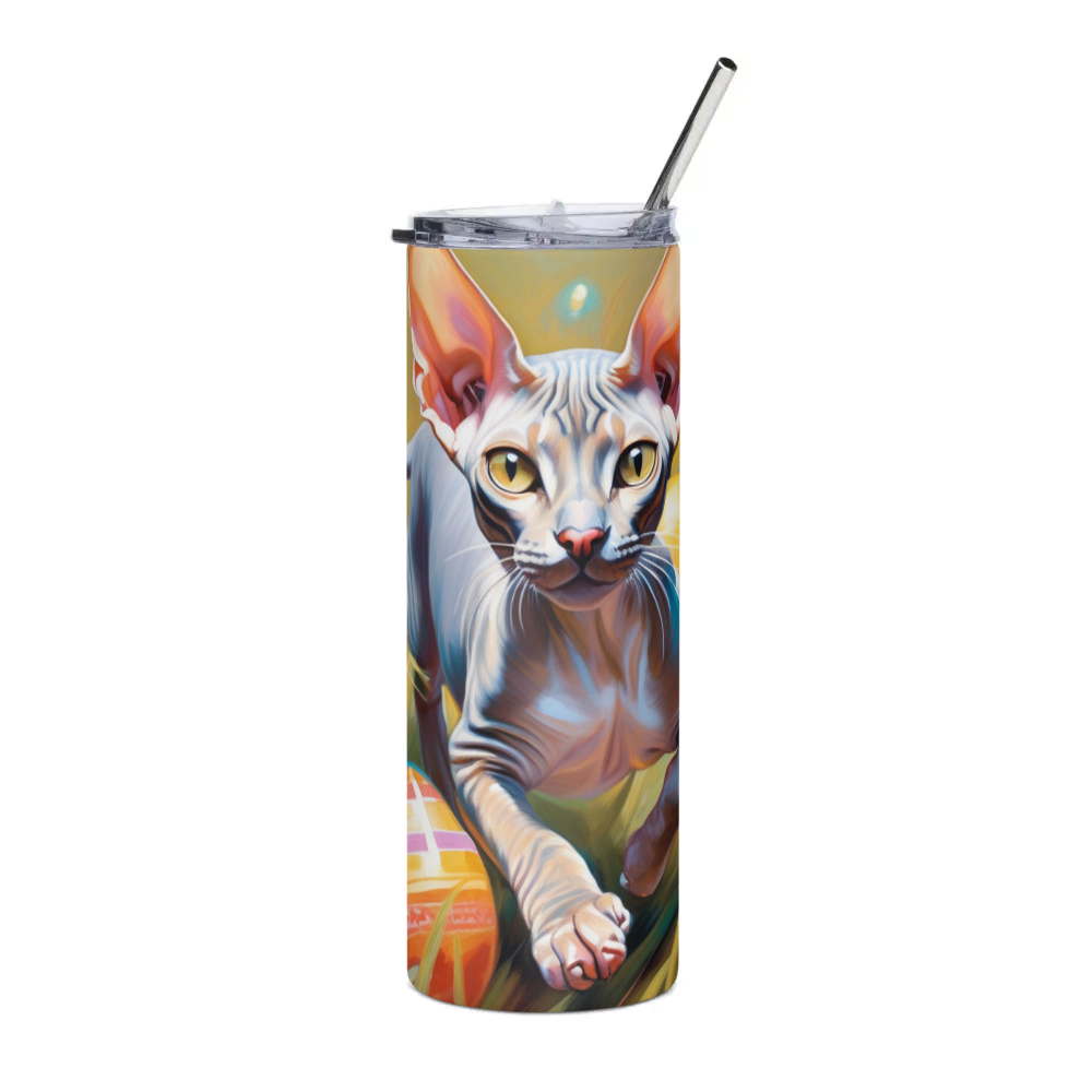 PugMug Custom Tabby Sphynx Cat Stainless Steel Tumbler