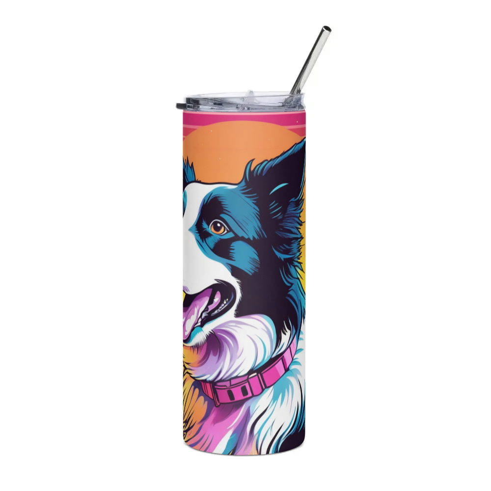 PugMug Custom Border Collie Stainless Steel Tumbler