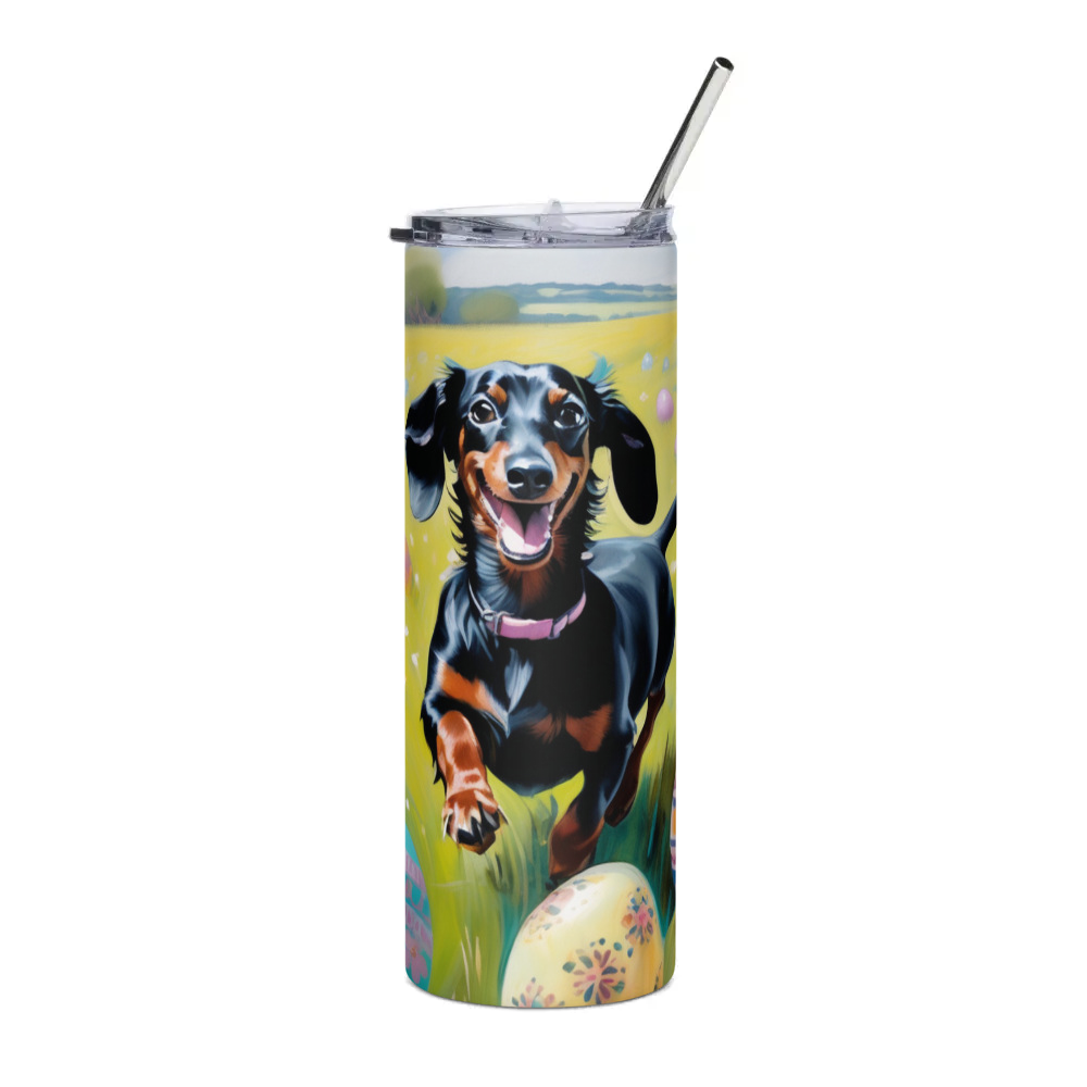 PugMug Custom Black Dachshund Stainless Steel Tumbler