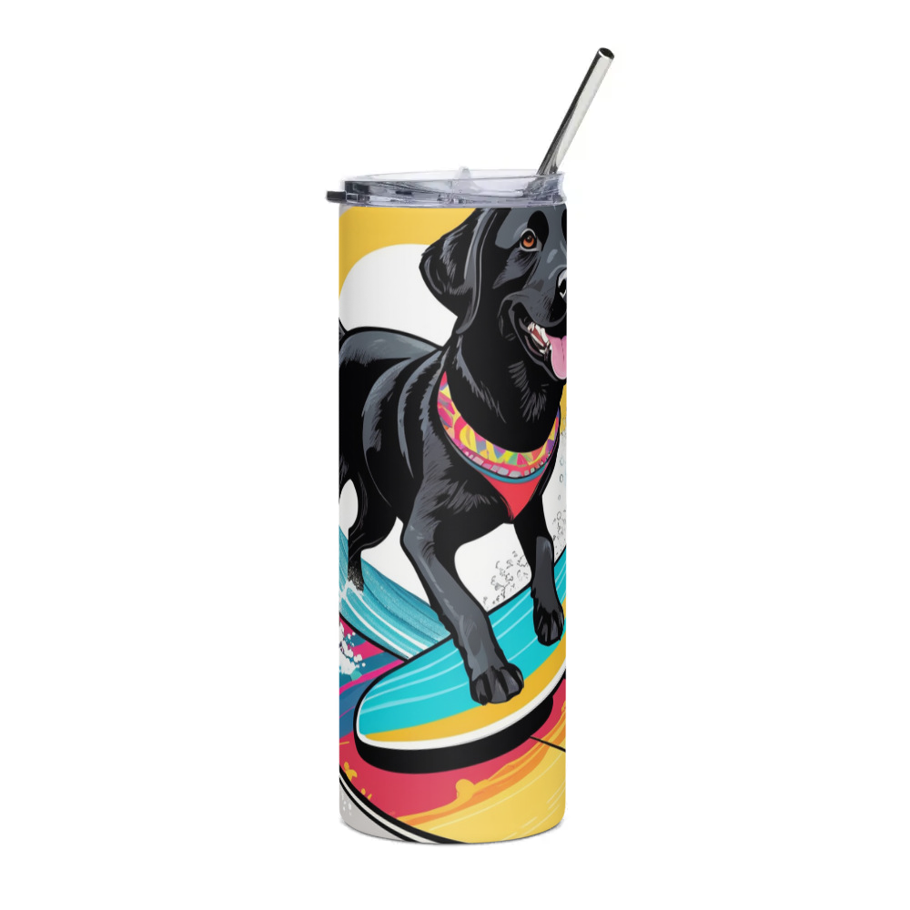PugMug Custom Black Labrador Retriever Stainless Steel Tumbler