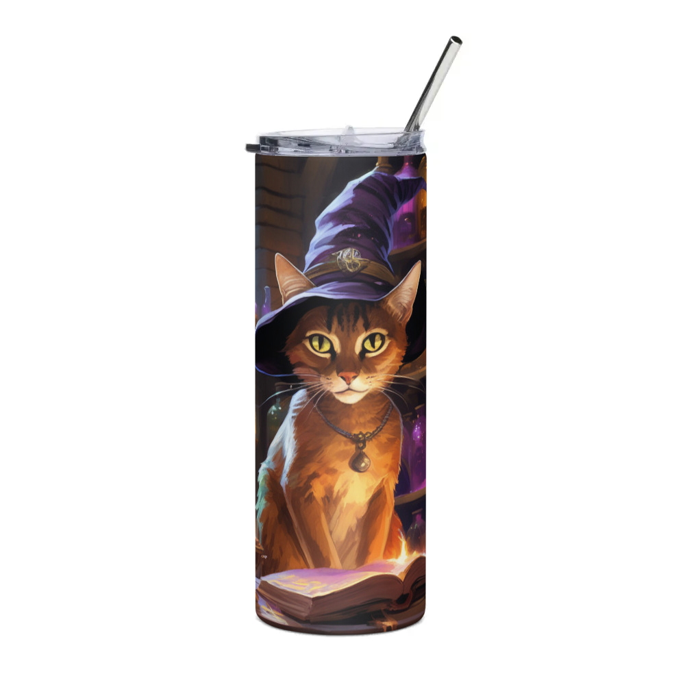 PugMug Custom Tabby Abyssinian Cat Stainless Steel Tumbler