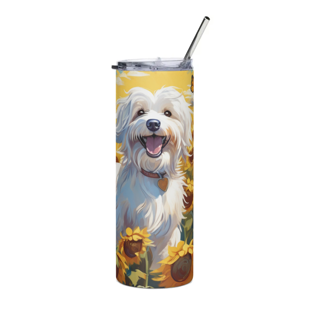 PugMug Custom White Havanese Dog Stainless Steel Tumbler
