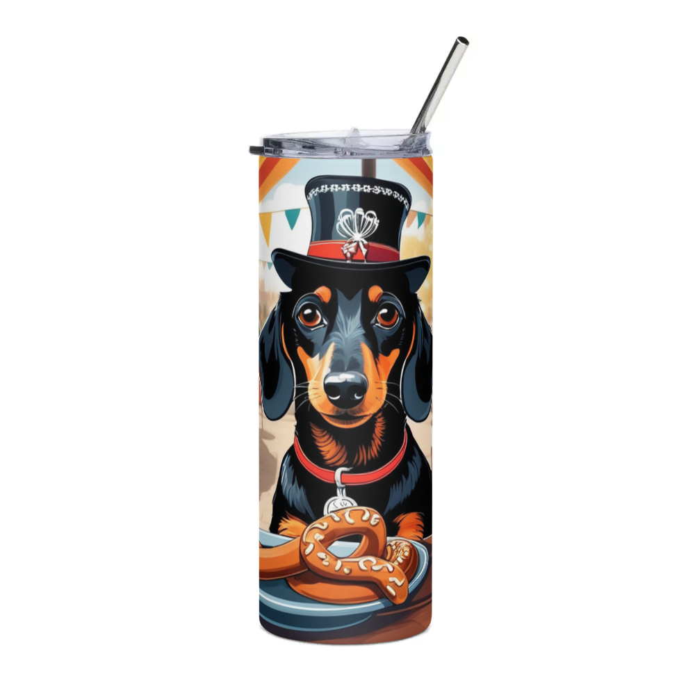 PugMug Custom Black Dachshund Stainless Steel Tumbler