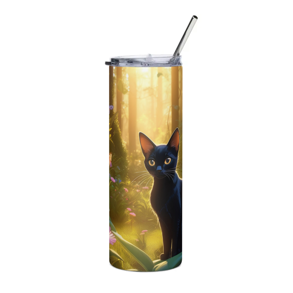 PugMug Custom Black Abyssinian Cat Stainless Steel Tumbler