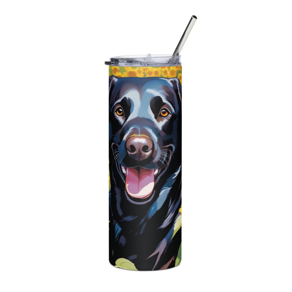 PugMug Custom Black Labrador Retriever Stainless Steel Tumbler