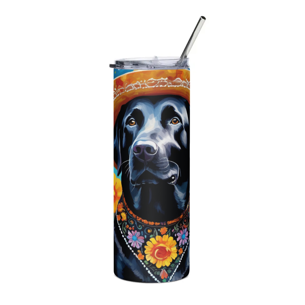 PugMug Custom Black Labrador Retriever Stainless Steel Tumbler