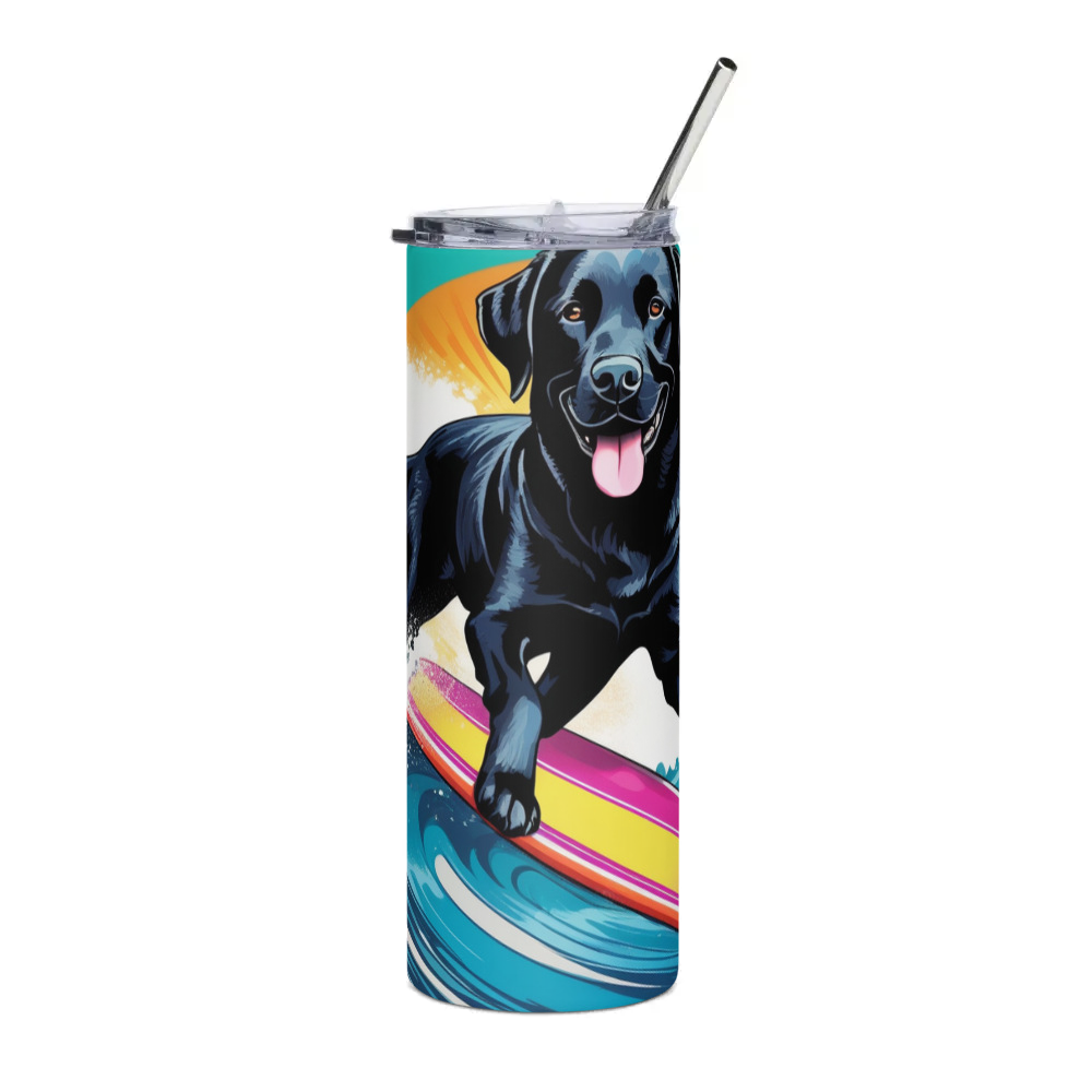 PugMug Custom Black Labrador Retriever Stainless Steel Tumbler