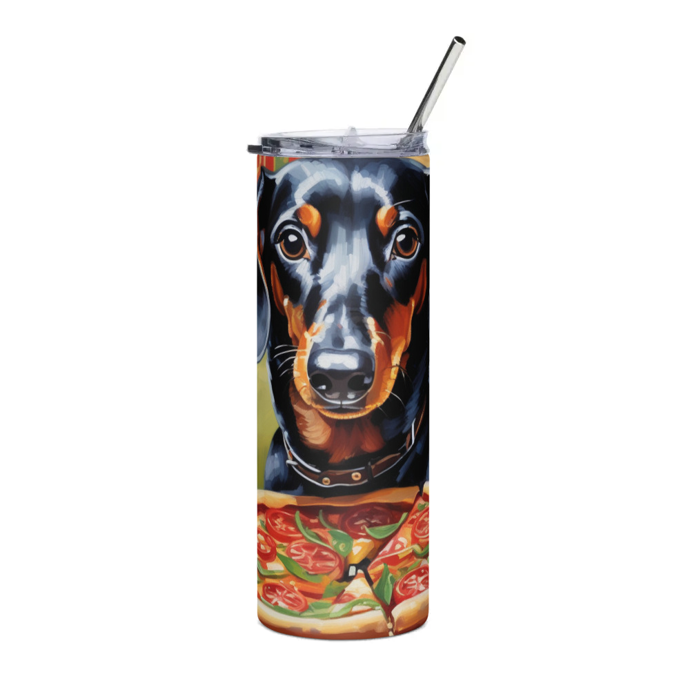 PugMug Custom Black Dachshund Stainless Steel Tumbler
