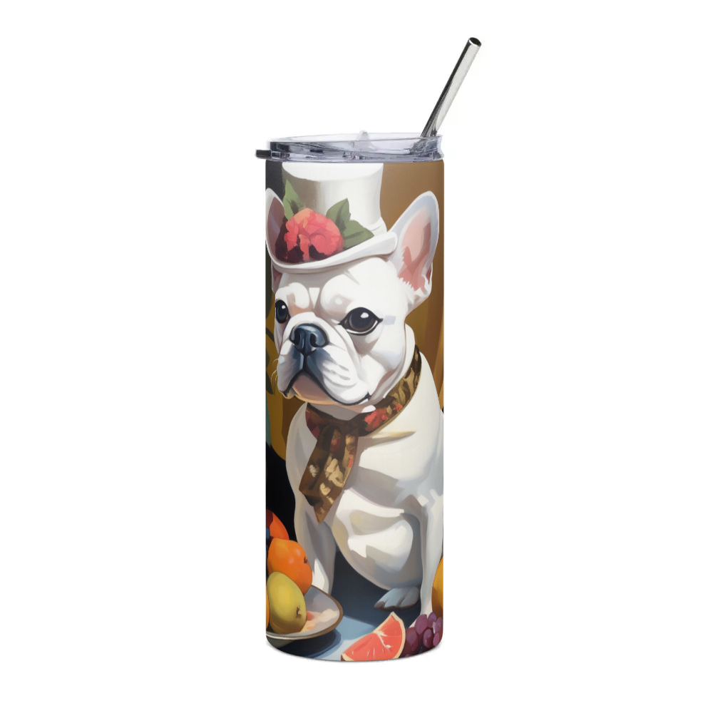 PugMug Custom White French Bulldog Stainless Steel Tumbler