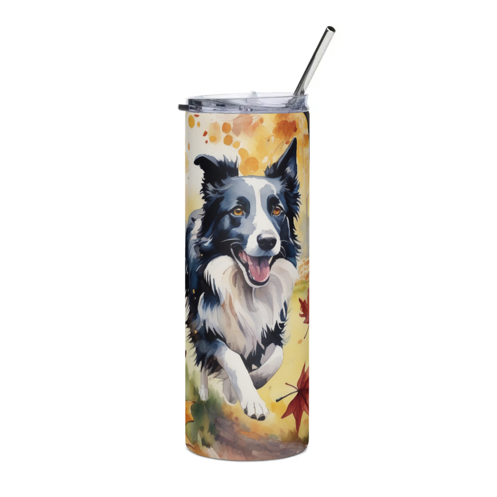 PugMug Custom Border Collie Stainless Steel Tumbler