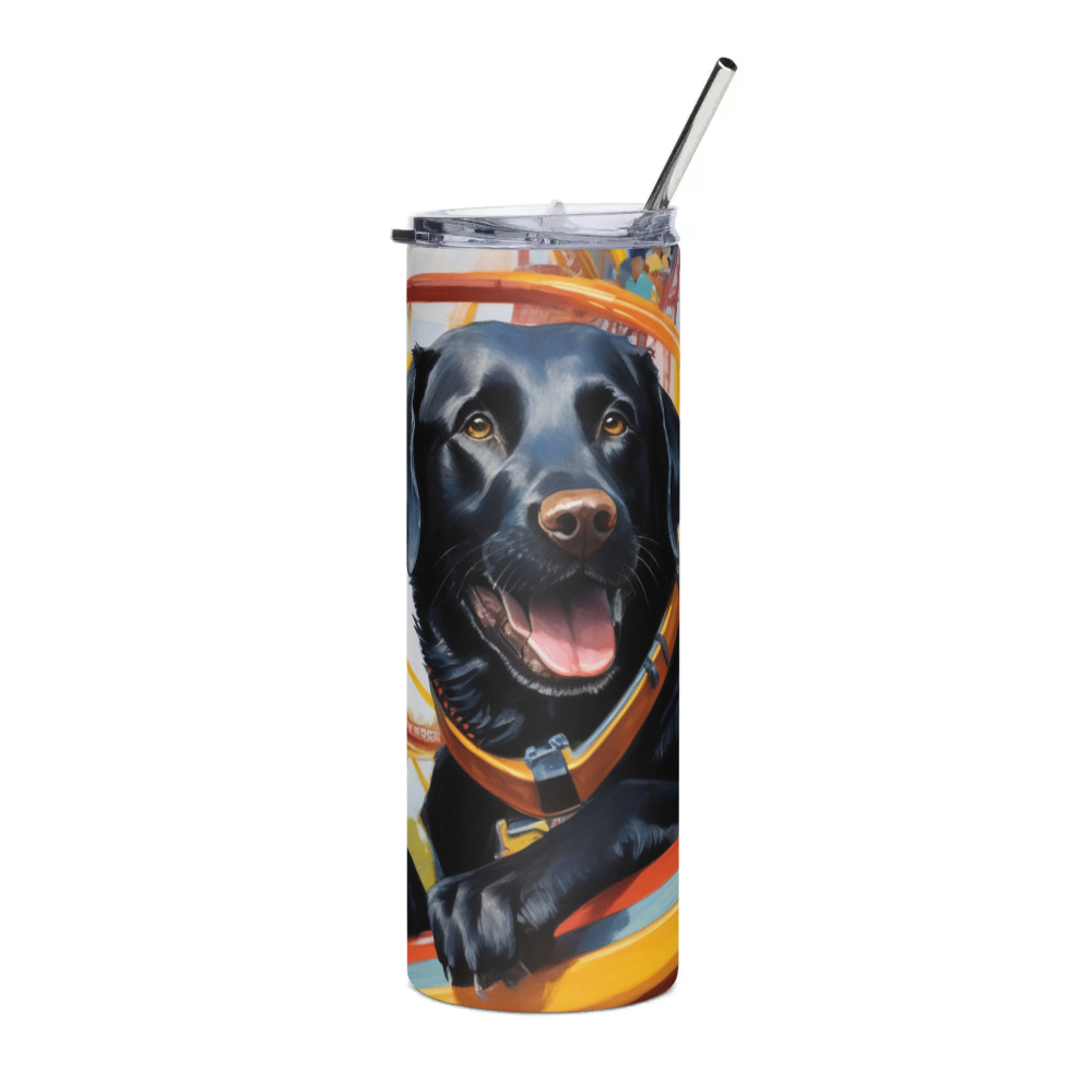 PugMug Custom Black Labrador Retriever Stainless Steel Tumbler