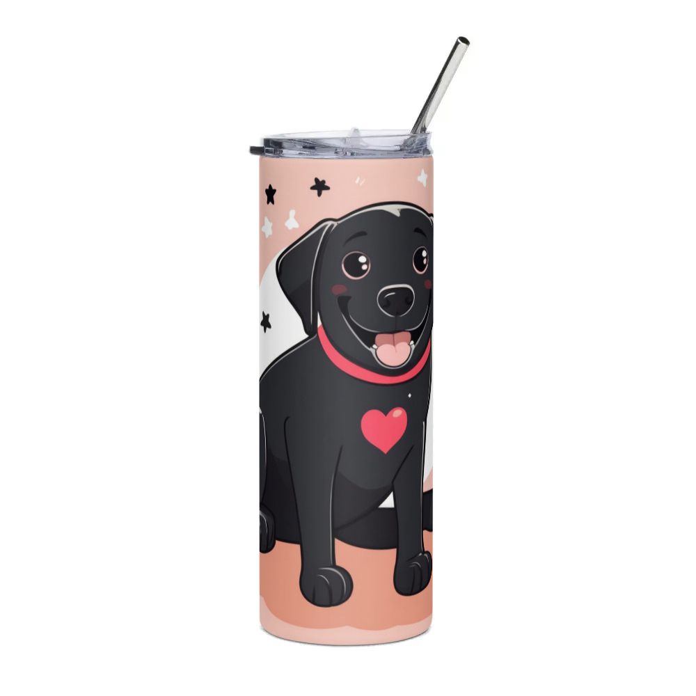 PugMug Custom Black Labrador Retriever Stainless Steel Tumbler