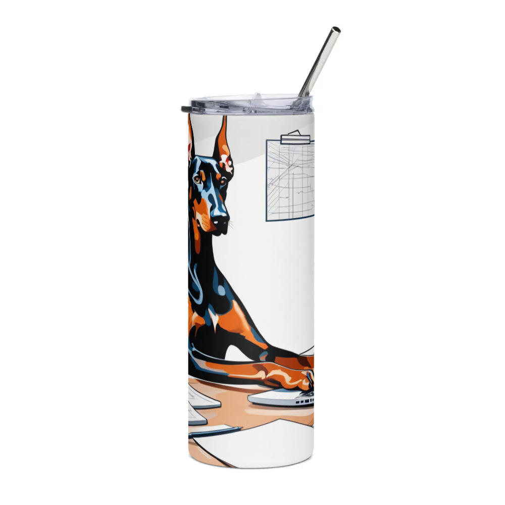 PugMug Custom Doberman Pinscher Stainless Steel Tumbler
