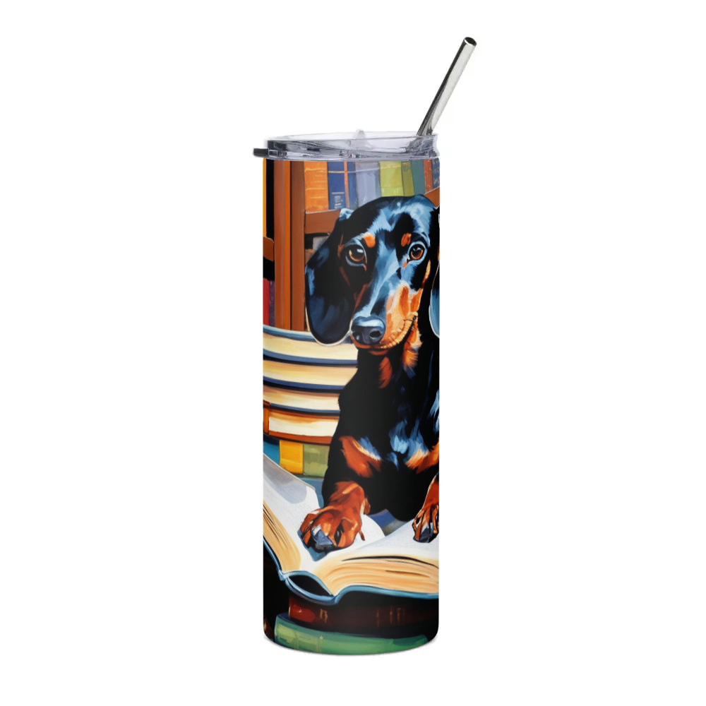 PugMug Custom Black Dachshund Stainless Steel Tumbler