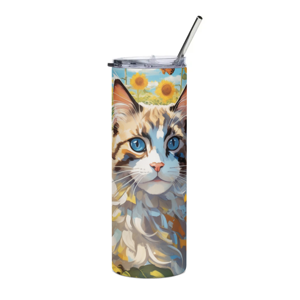 PugMug Custom Tabby Ragdoll Cat Stainless Steel Tumbler