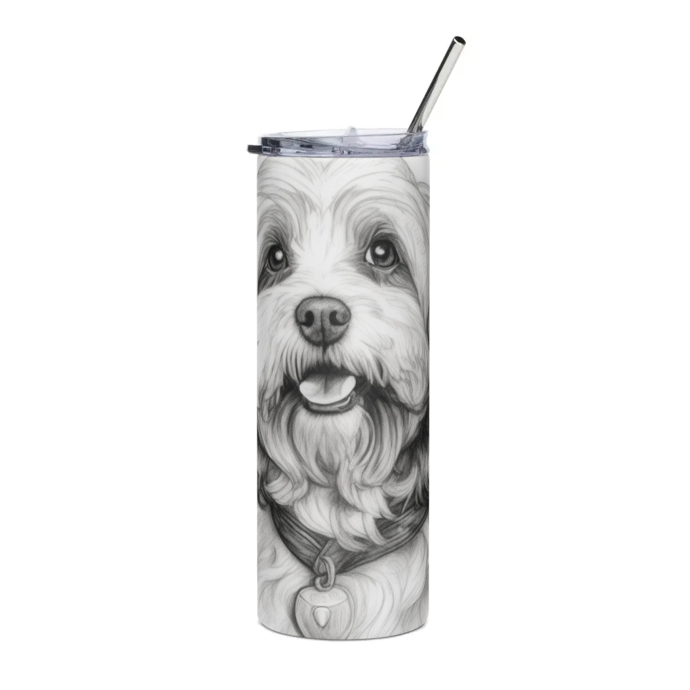 PugMug Custom White Havanese Dog Stainless Steel Tumbler
