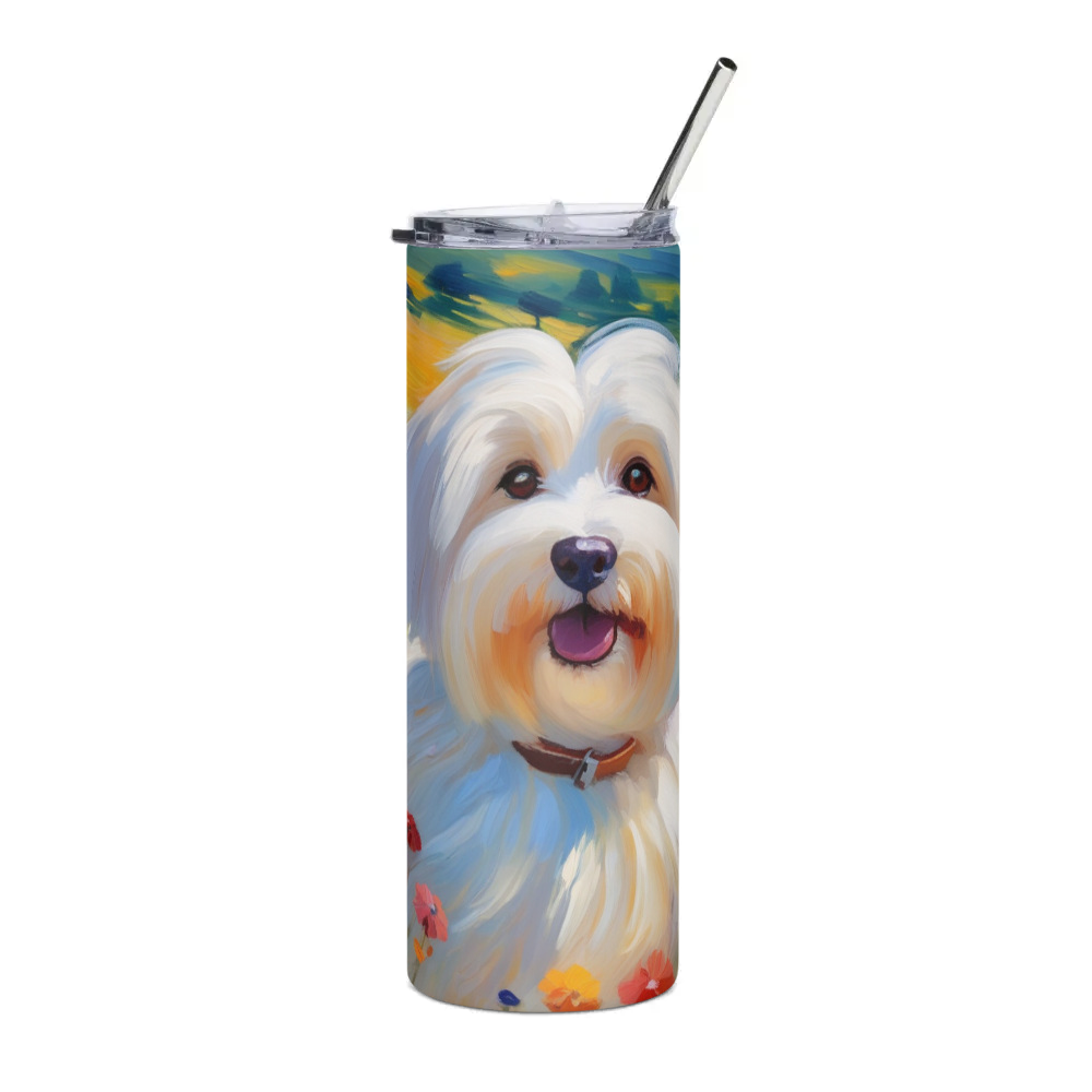 PugMug Custom White Havanese Dog Stainless Steel Tumbler