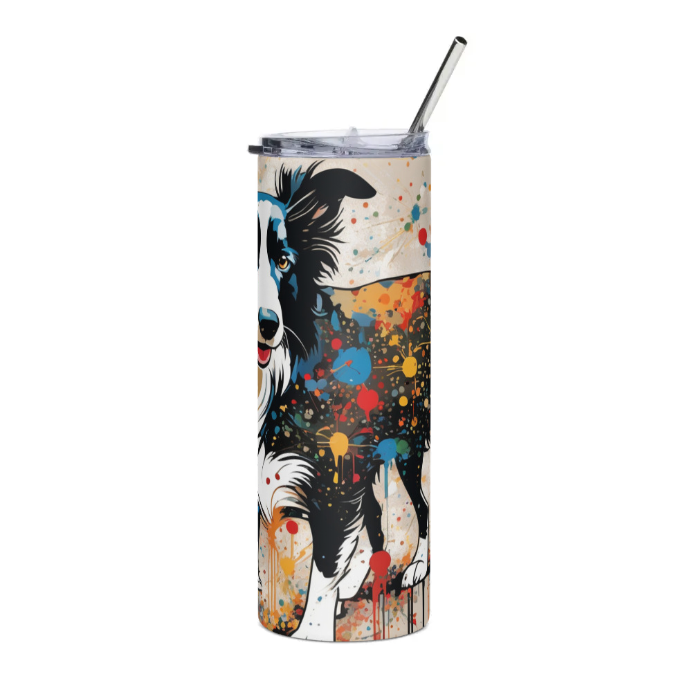 PugMug Custom Border Collie Stainless Steel Tumbler