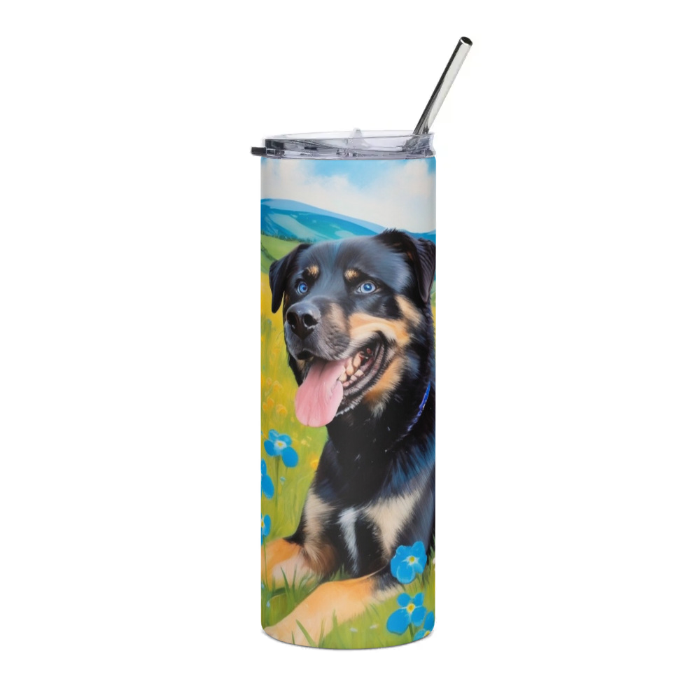 PugMug Custom Blue Stainless Steel Tumbler