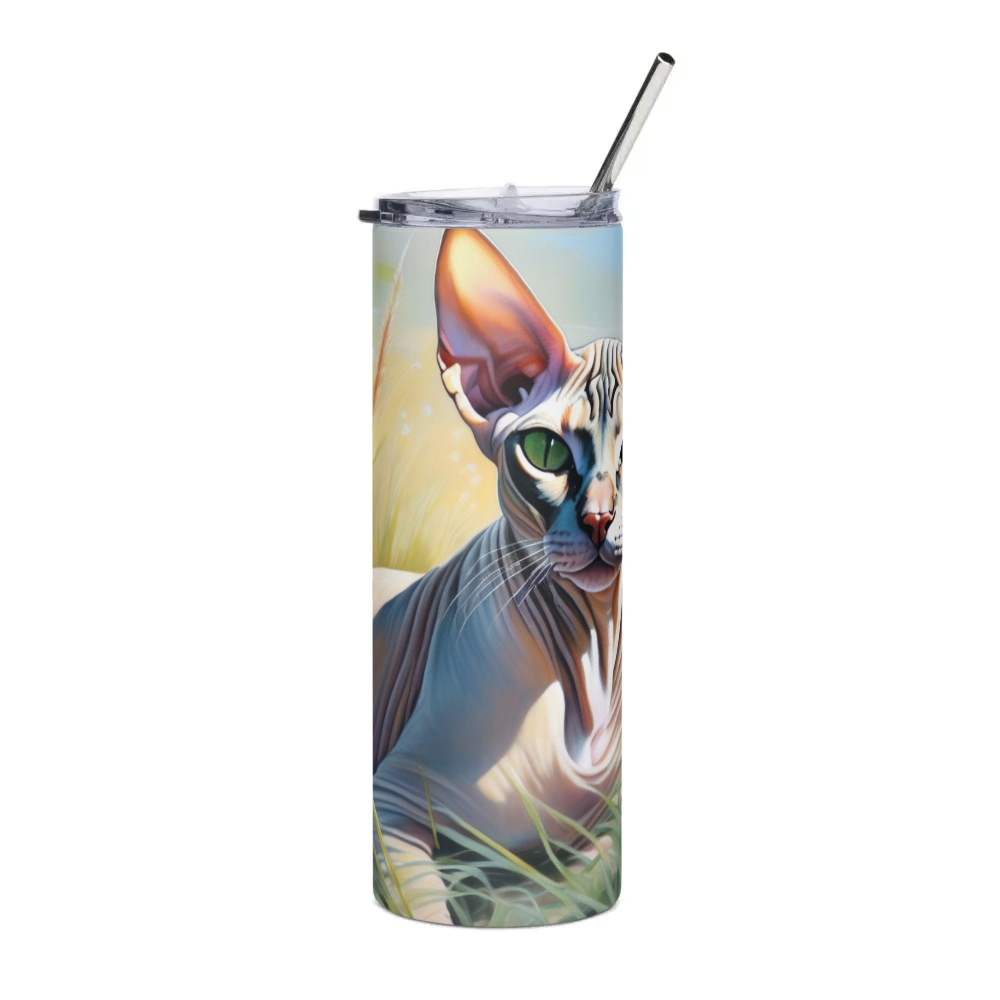 PugMug Custom Tabby Sphynx Cat Stainless Steel Tumbler