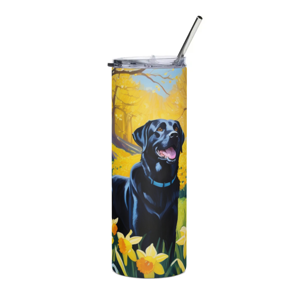PugMug Custom Black Labrador Retriever Stainless Steel Tumbler