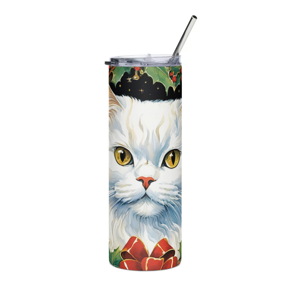 PugMug Custom White Persian Cat Stainless Steel Tumbler