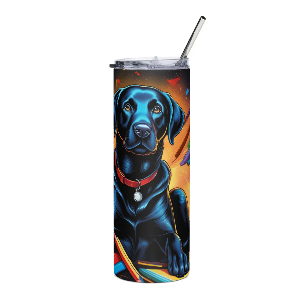 PugMug Custom Black Labrador Retriever Stainless Steel Tumbler