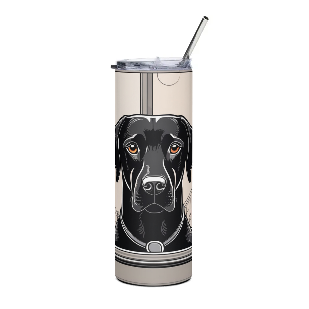 PugMug Custom Black Labrador Retriever Stainless Steel Tumbler