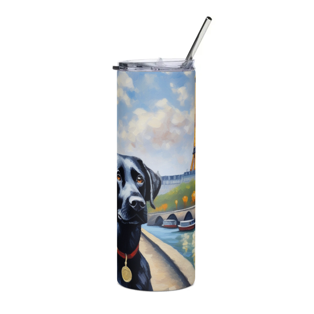 PugMug Custom Black Labrador Retriever Stainless Steel Tumbler