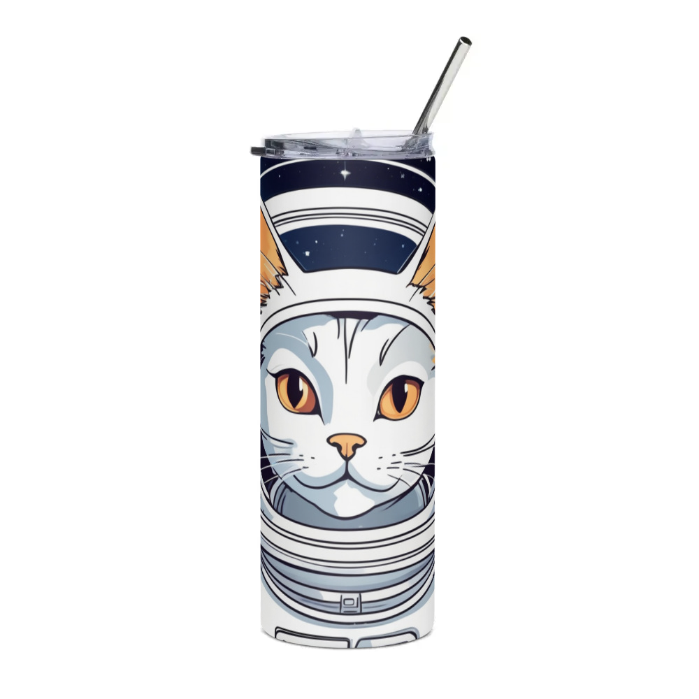 PugMug Custom White Companion Cat Stainless Steel Tumbler