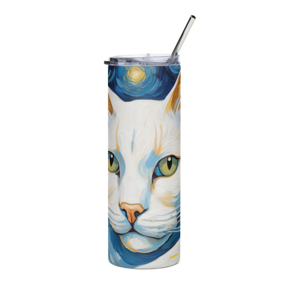 PugMug Custom White Exotic Cat Stainless Steel Tumbler