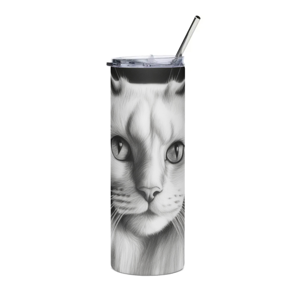 PugMug Custom White Ragdoll Cat Stainless Steel Tumbler