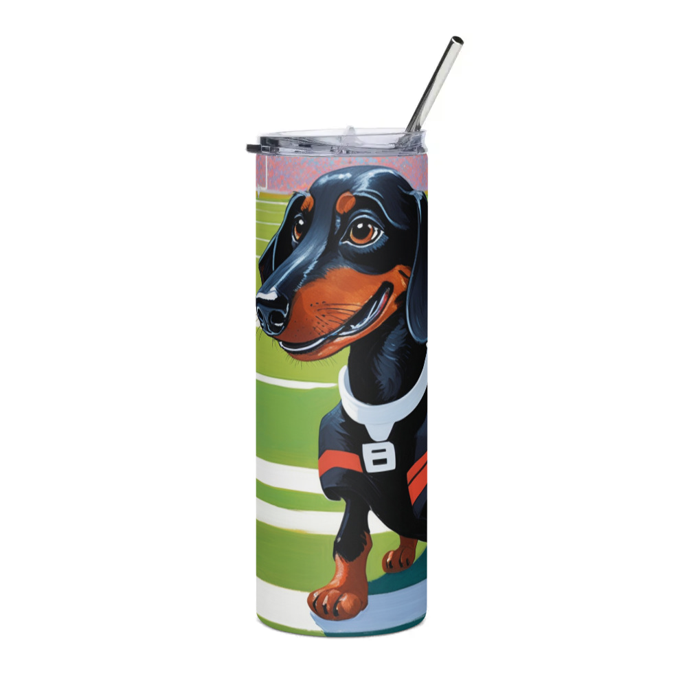 PugMug Custom Black Dachshund Stainless Steel Tumbler