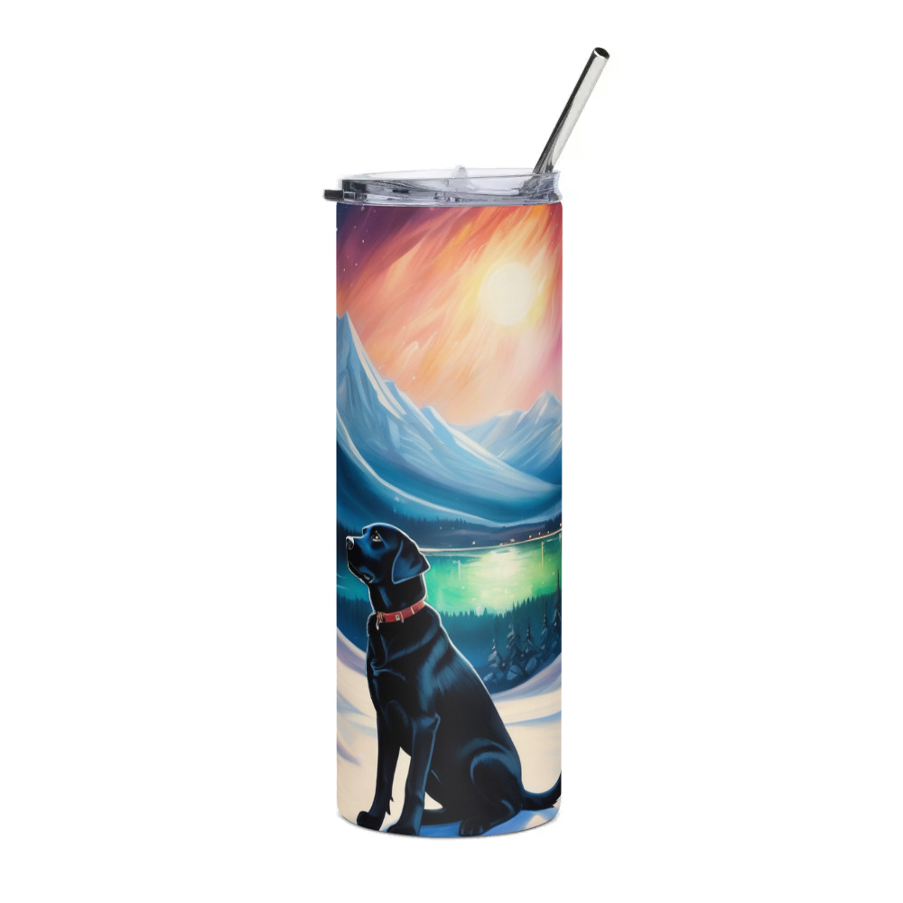 PugMug Custom Black Labrador Retriever Stainless Steel Tumbler