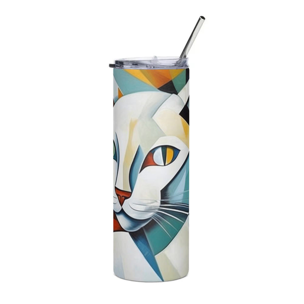 PugMug Custom White Companion Cat Stainless Steel Tumbler