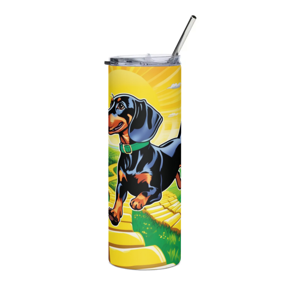 PugMug Custom Black Dachshund Stainless Steel Tumbler