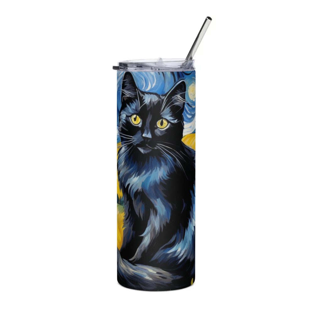 PugMug Custom Black Ragdoll Cat Stainless Steel Tumbler