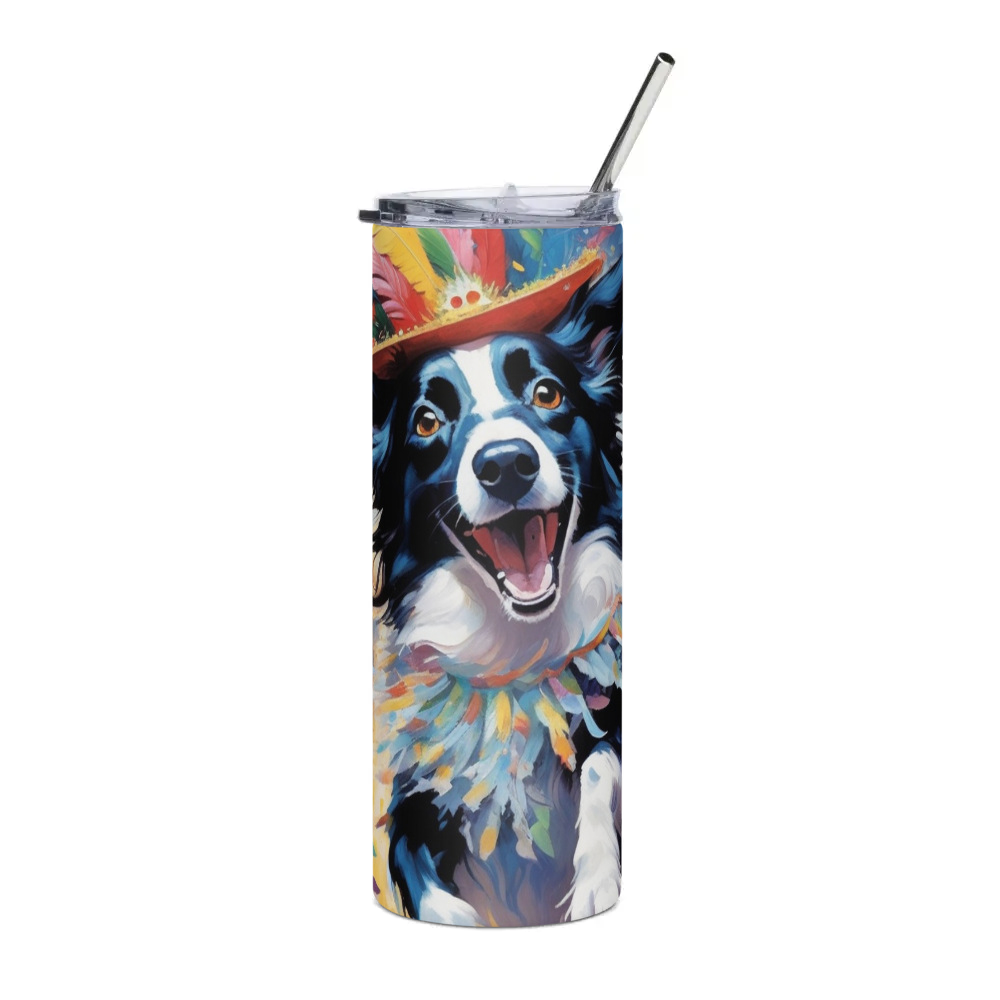 PugMug Custom Border Collie Stainless Steel Tumbler