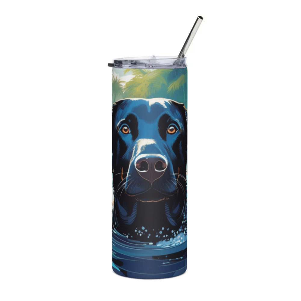 PugMug Custom Black Labrador Retriever Stainless Steel Tumbler
