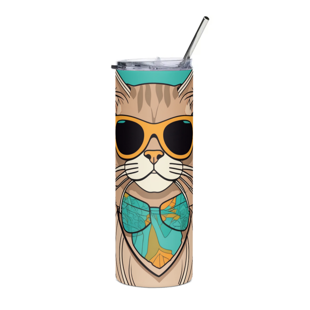 PugMug Custom Tabby Persian Cat Stainless Steel Tumbler