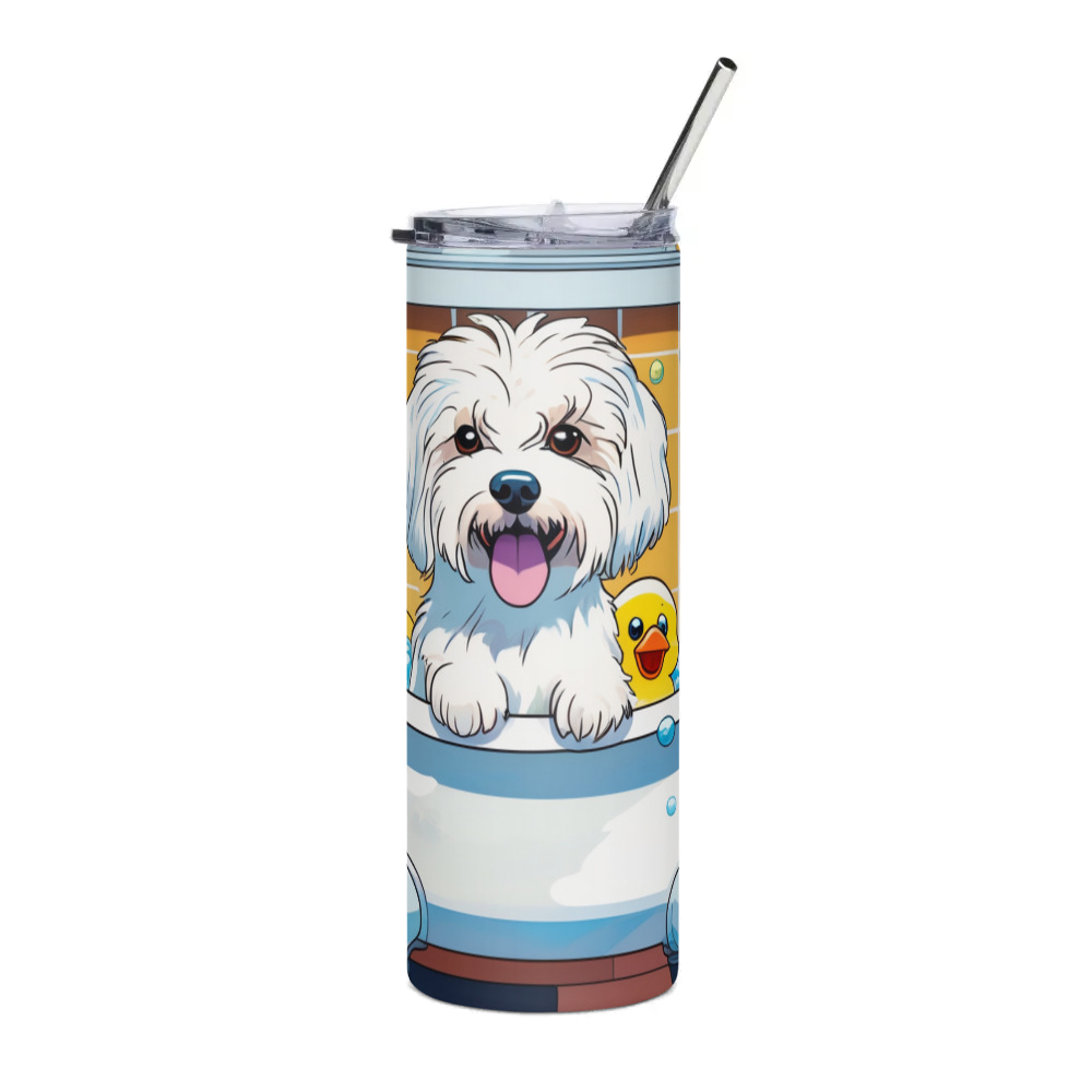 PugMug Custom White Havanese Dog Stainless Steel Tumbler