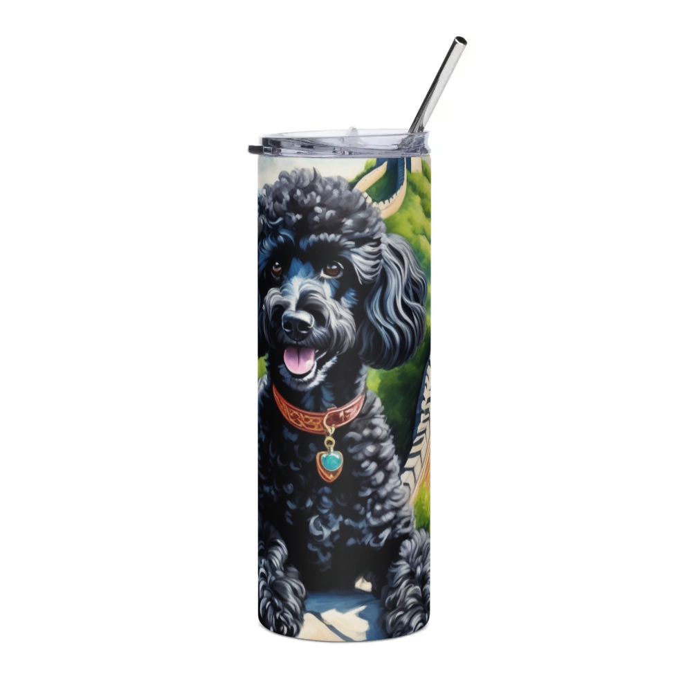 PugMug Custom Black Poodle Stainless Steel Tumbler