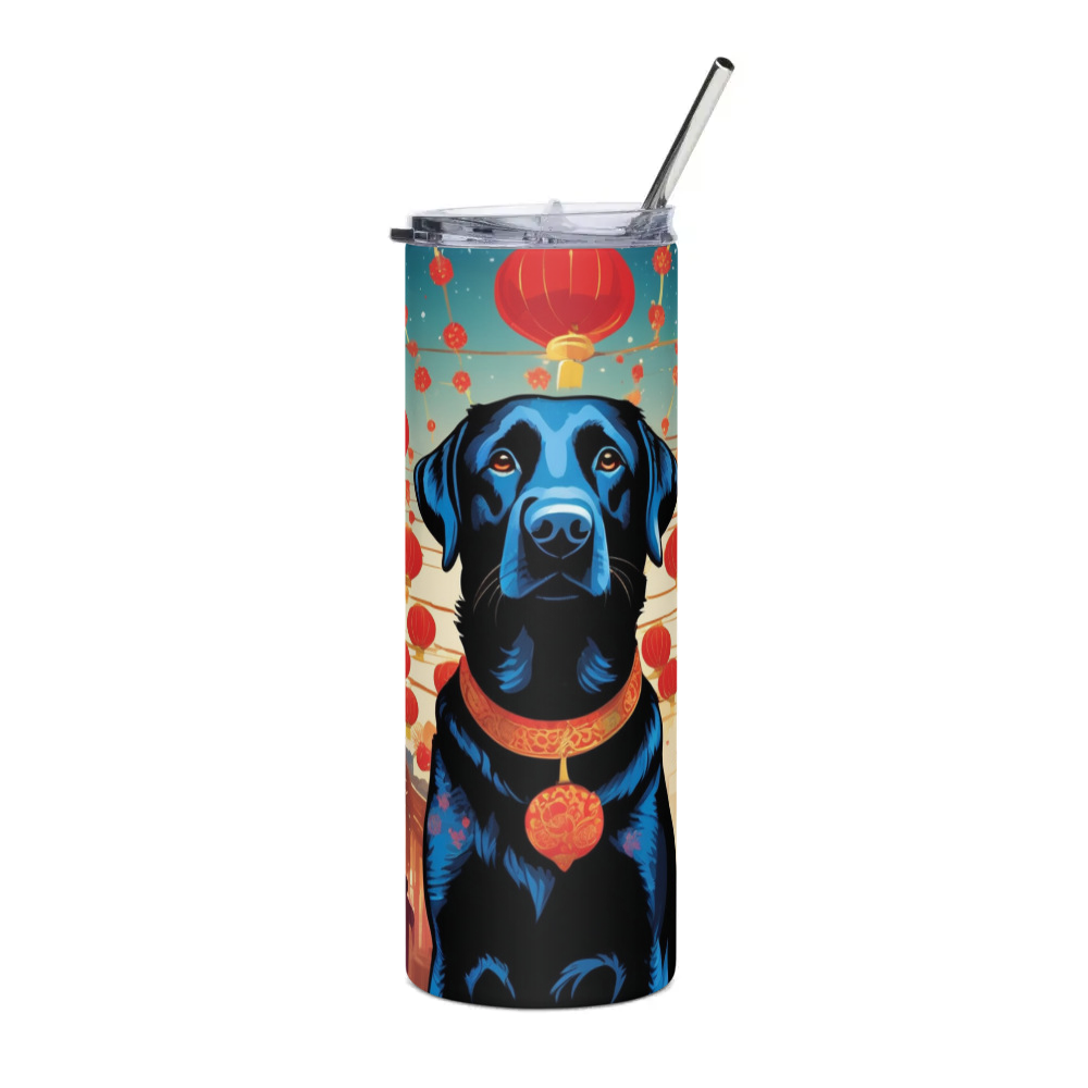 PugMug Custom Black Labrador Retriever Stainless Steel Tumbler