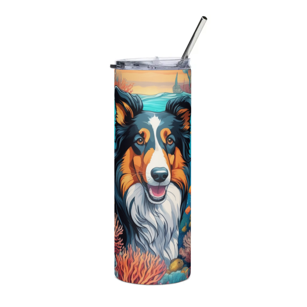 PugMug Custom Collie Stainless Steel Tumbler