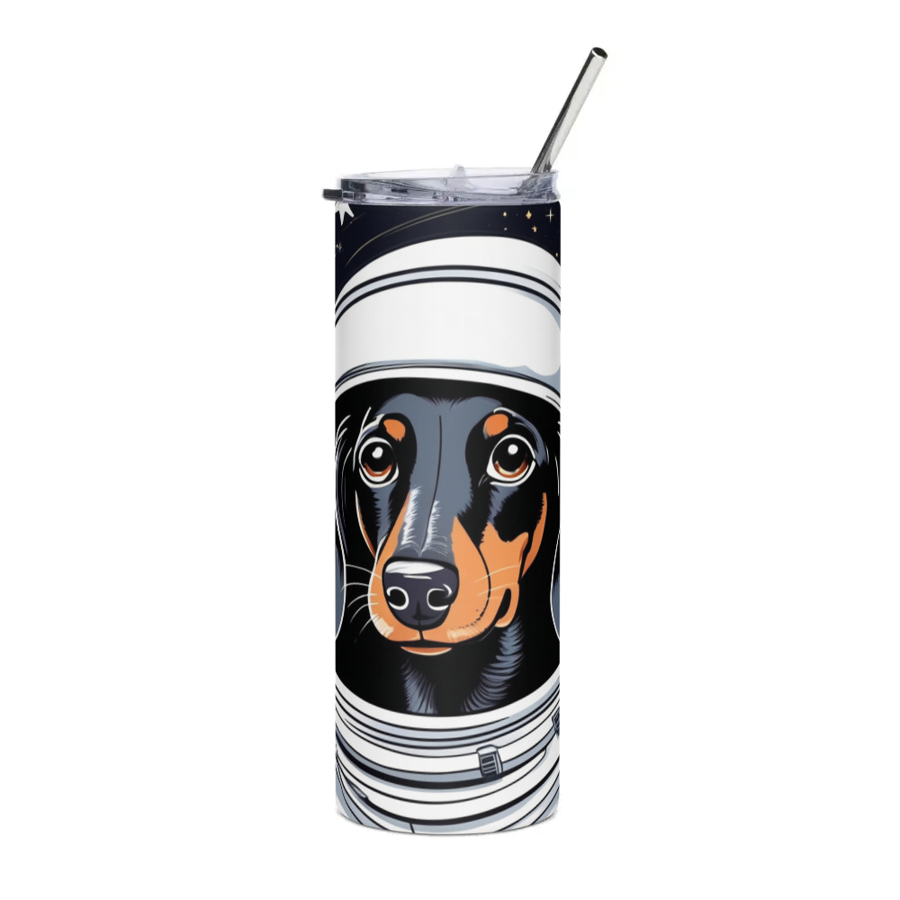 PugMug Custom Black Dachshund Stainless Steel Tumbler