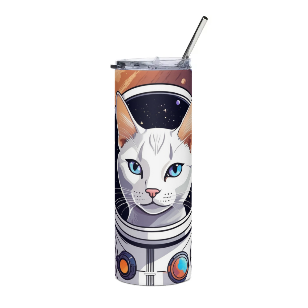 PugMug Custom White Abyssinian Cat Stainless Steel Tumbler
